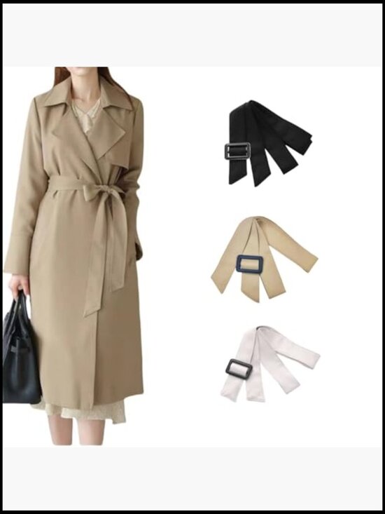 Wide Waistband Belt with Buckle for Trench Coats and Dresses main image 5